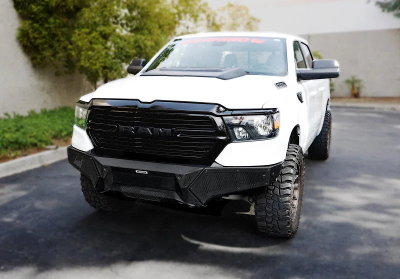 Go Rhino 19-24 Ram 1500 (Excl. Rebel/Warlock/TRX) Element Front Bumper w/Pwr Bar - Tex. Blk - Back View