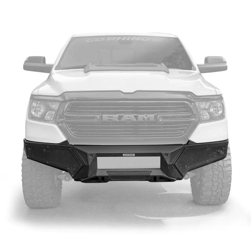 Go Rhino 19-24 Ram 1500 (Excl. Rebel/Warlock/TRX) Element FR Bumper w/Fixed Lgt Bar Mount - Tex. Blk - Side View