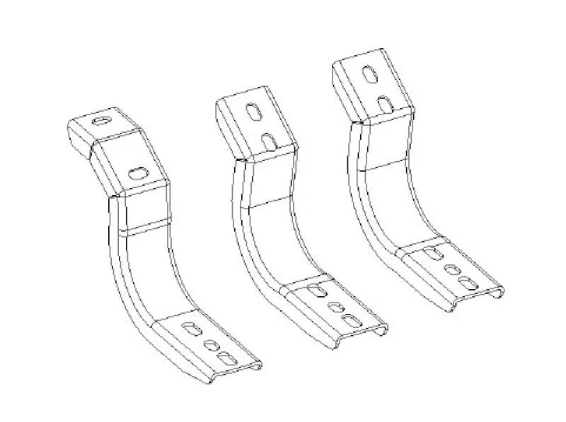 Go Rhino 2024 Toyota Tacoma DC 4dr Brackets for OE Xtreme Cab Length SideSteps - Tex. Blk - Side View