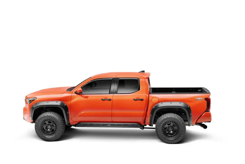 Go Rhino 2024 Toyota Tacoma DC 4dr Xtreme Frame Mount Sliders - Tex. Blk - Installation View