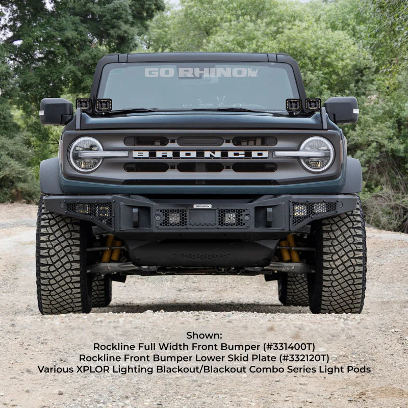 Go Rhino 21-24 Ford Bronco (2 and 4 Door) Rockline Full Width Bumper - Side View