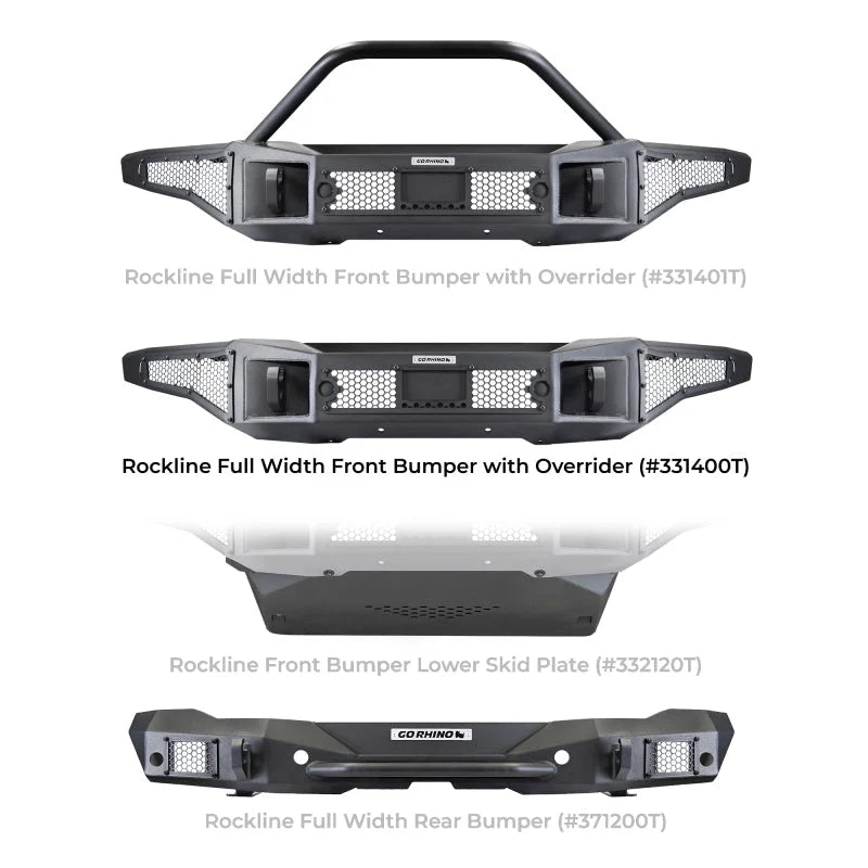 Go Rhino 21-24 Ford Bronco (2 and 4 Door) Rockline Full Width Bumper - Back View