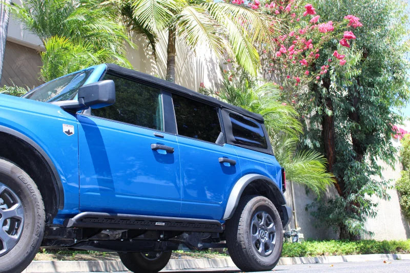 Go Rhino 21-24 Ford Bronco 4WD 4dr (Excl. Bronco Sport) Frame Mount Sliders - Tex. Blk - Side View
