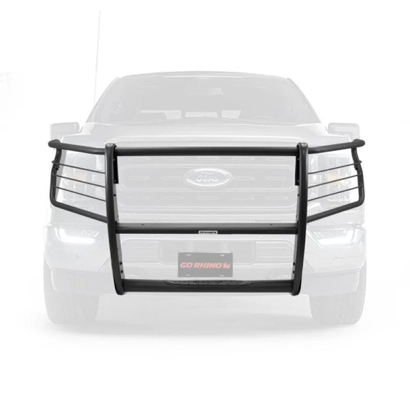 Go Rhino 21-24 Ford F-150 3100 Series StepGuard Center Grille + Brush Guards - Tex. Blk - Side View
