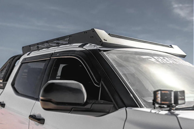Go Rhino 22-23 Toyota Tundra CrewMax Ceros Low Profile Roof Rack - Tex. Blk - Back View