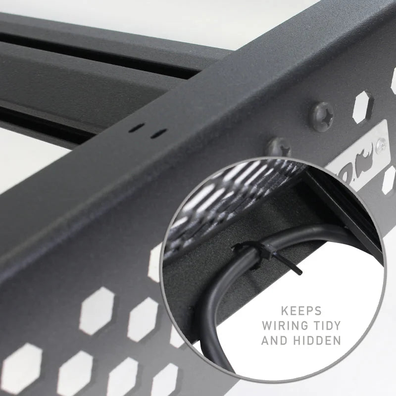 Go Rhino 24-25 Toyota Tacoma Double Cab Pickup Ceros Low Profile Roof Rack - Tex. Blk - Side View