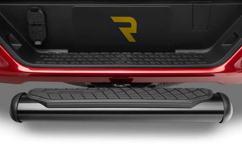 Go Rhino 4in Oval Hitch Step - Black - Side View