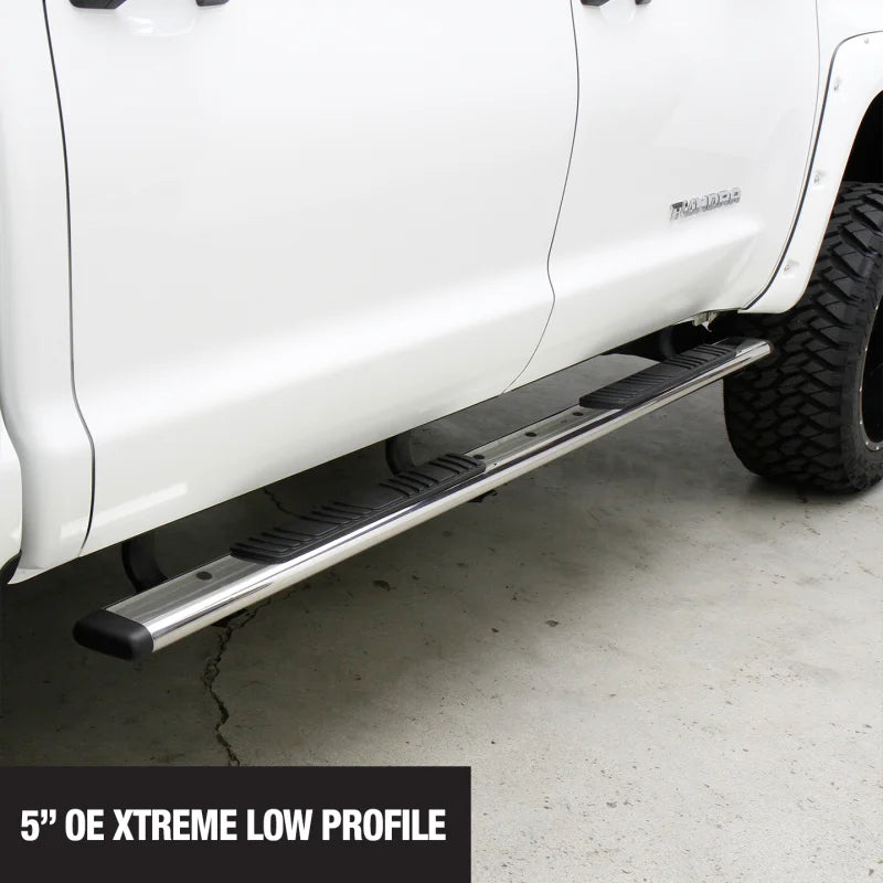 Go Rhino 5in OE Xtreme Low Profile SideSteps - SS - 67in - Back View
