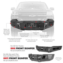 Load image into Gallery viewer, Go Rhino BR6 Front Bumper Replacement fits Chevrolet Silverado / 2019-2021 Chevrolet Silverado 1500 / 2022 Chevrolet Silve...