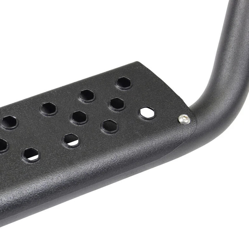 Go Rhino Dominator Extreme D6 SideSteps - Tex Blk - 4in Drop Down Steps (Pair) - Side View