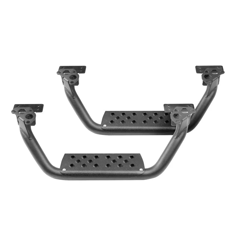 Go Rhino Dominator Extreme D6 SideSteps - Tex Blk - 4in Drop Down Steps (Pair) - Installation View