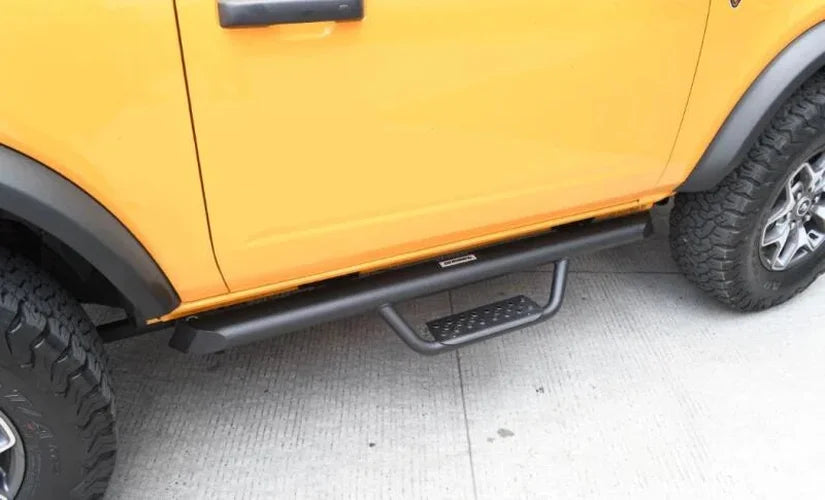 Go Rhino Dominator Xtreme D2 Side Steps 52in. Cab Length - Tex. Blk (No Drill/Mounting Brkt Req.) - Side View