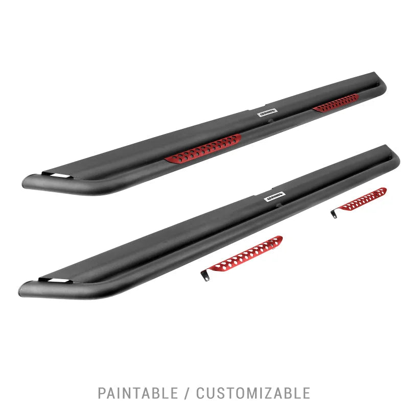 Go Rhino Dominator Xtreme DS Sliders 57in. Cab Length - Tex. Blk (No Drill/Mounting Brkt Req.) - Back View