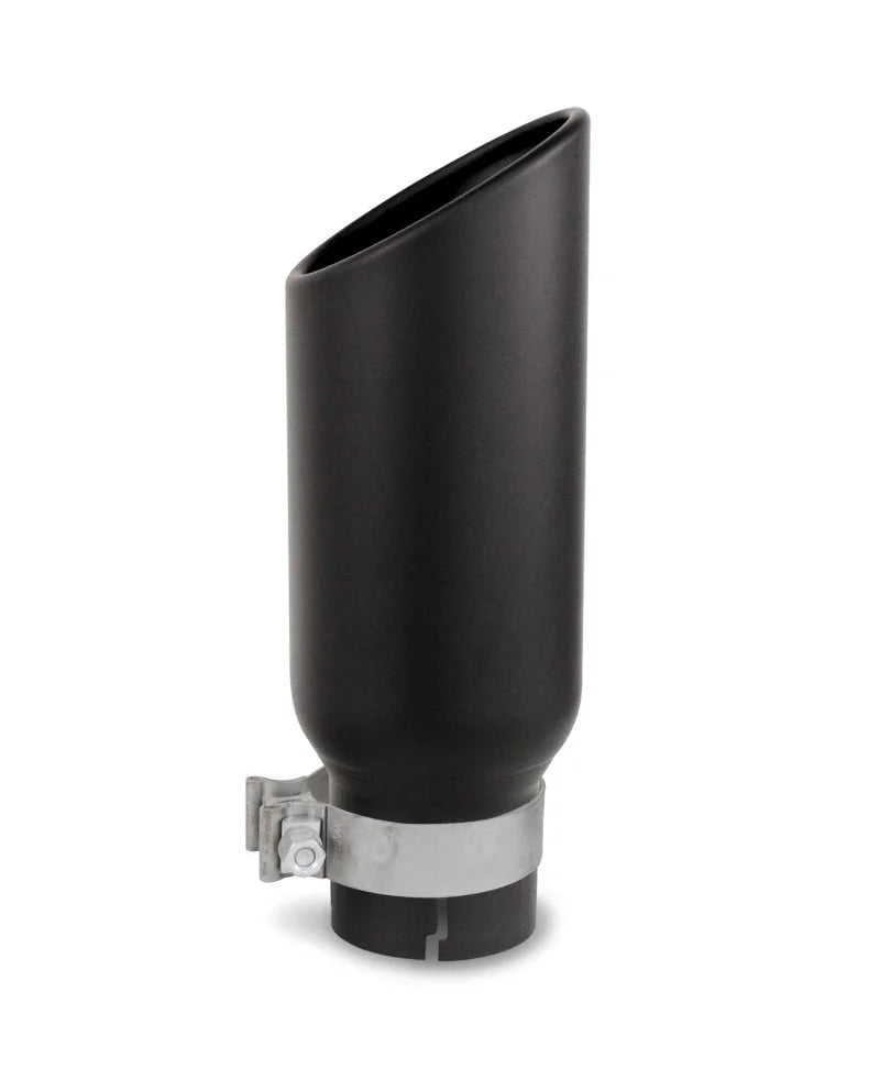Go Rhino Exhaust Tip - Black - ID 3 1/2in x L 14in x OD 5in - Side View