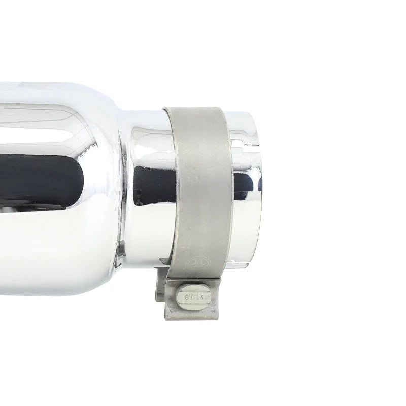 Go Rhino Exhaust Tip - Chrome - ID 3 1/2in x L 14in x OD 5in - Side View