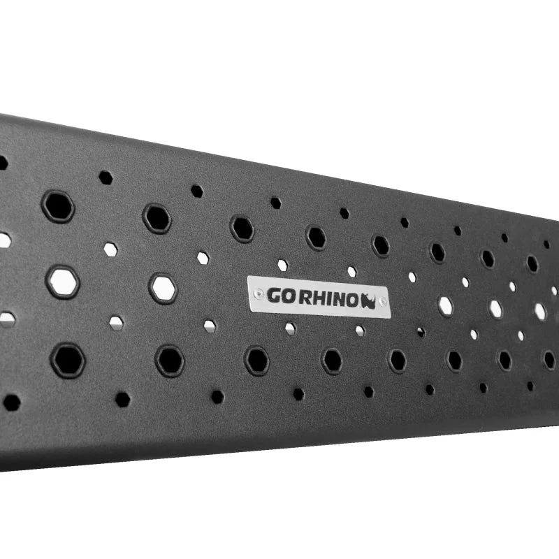 Go Rhino HD SideSteps - Textured Black - 87in - Side View