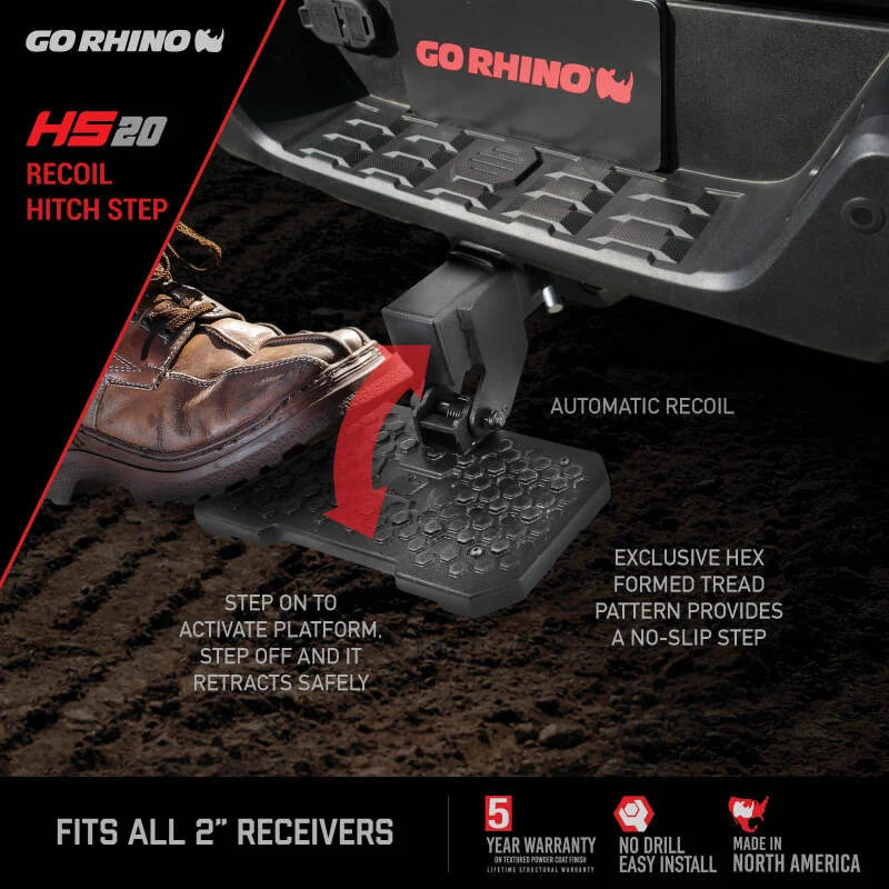 Go Rhino HS-20 Hitch Bumper Step - Back View