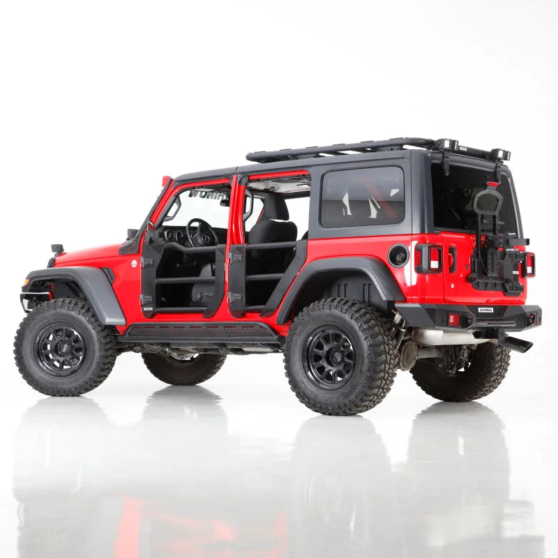 Go Rhino Jeep 18-21 Wrangler JLU/20-21 Gladiator JT Trailline Replacement Front Tube Door - Installation View