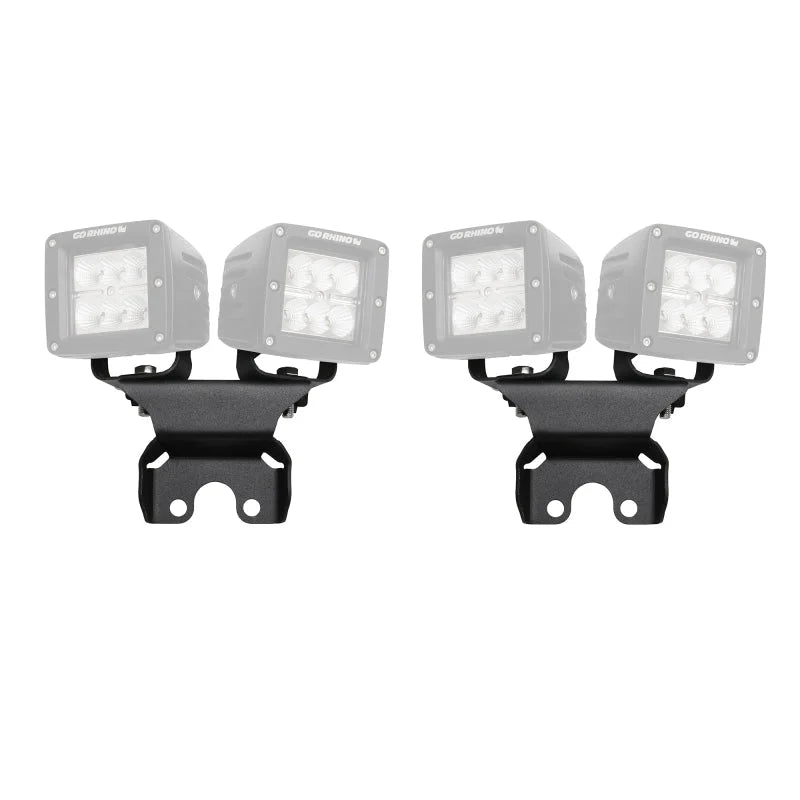Go Rhino Light Mount - One or Two 3in Cubes fits 2018-2025 Jeep Gladiator / Wrangler JL / JLU - Main Product View