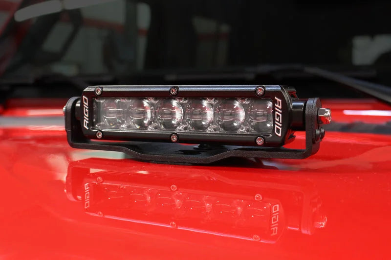 Go Rhino Light Mount - Two 6in Single Row fits 2018-2025 Jeep Gladiator / Wrangler - Side View
