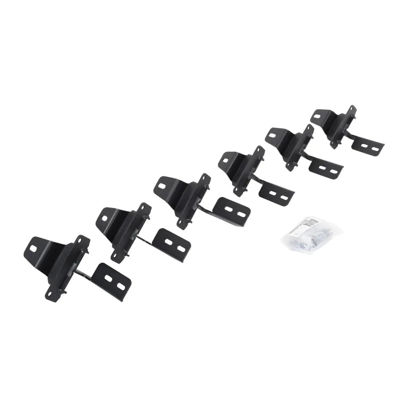 Go Rhino Mounting Brackets (V-Series V3/RB10 Slim/RB20 Slim) - Tex. Blk fits 2018-2025 Jeep Wrangler JLU 4DR - Side View