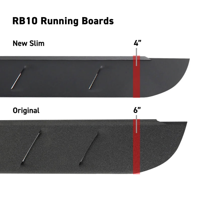 Go Rhino RB10 Slim Running Boards - Universal 68in. (Fits 2DR) - Bedliner Coating - Additional View 7