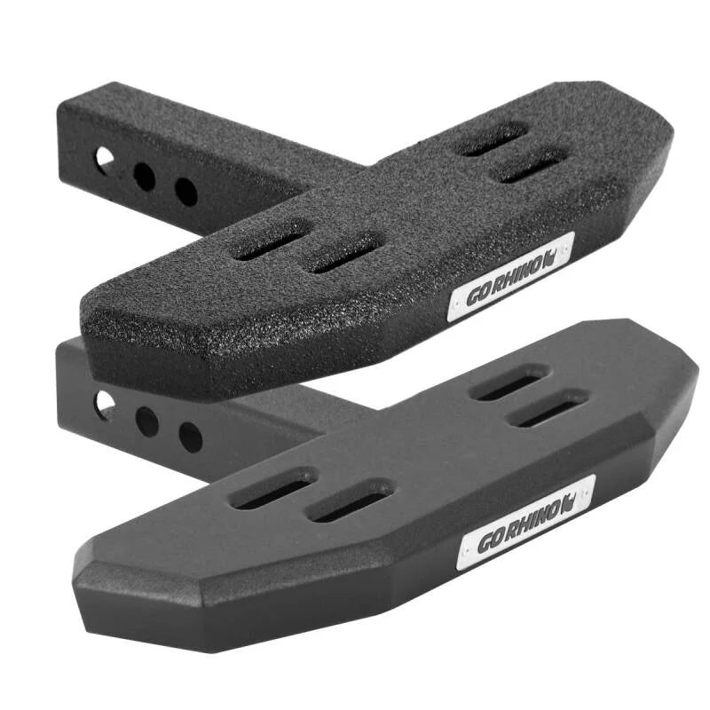 Go Rhino RB30 Slim Hitch Step - 17in. Long / Universal (Fits 2in. Receivers) - Bedliner Coating - Back View