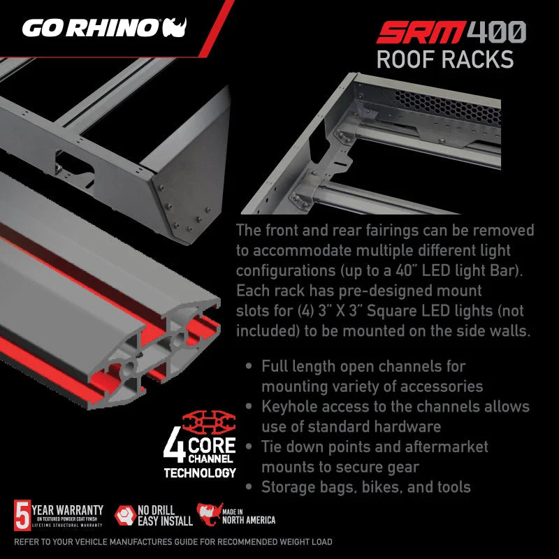 Go Rhino SRM 400 Roof Rack - 68in - Additional View 6