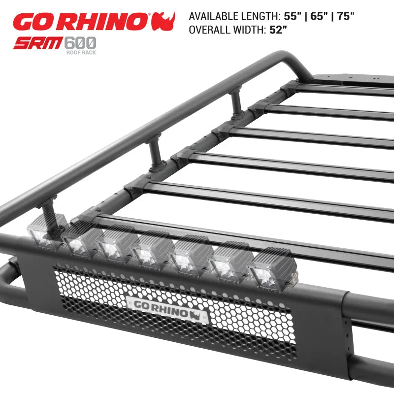 Go Rhino SRM 600 Basket Style Roof Rack 55in. - Tex. Blk - Installation View