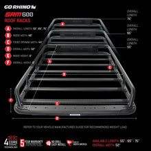 Load image into Gallery viewer, Go Rhino SRM 600 Basket Style Roof Rack 55in. - Tex. Blk - Additional View 10