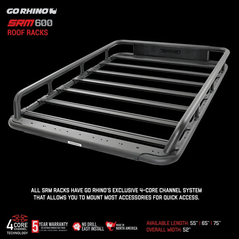 Go Rhino SRM 600 Basket Style Roof Rack 55in. - Tex. Blk - Additional View 11