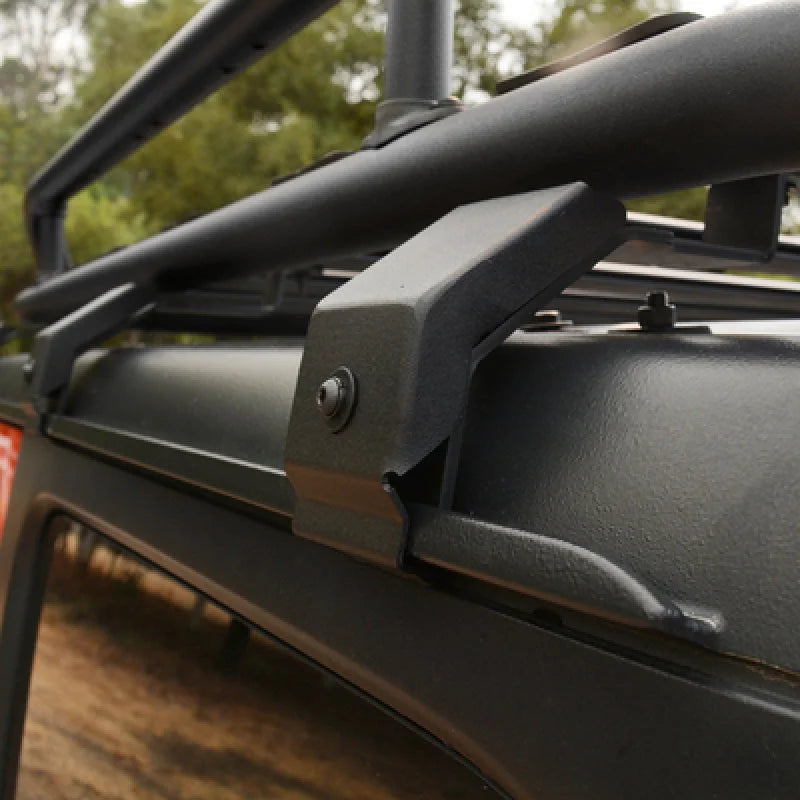 Go Rhino SRM Rack Rain Gutter Mount Kit - 4pc. (Mounts to Factory Rain Gutter/Drip Rail) - Installation View