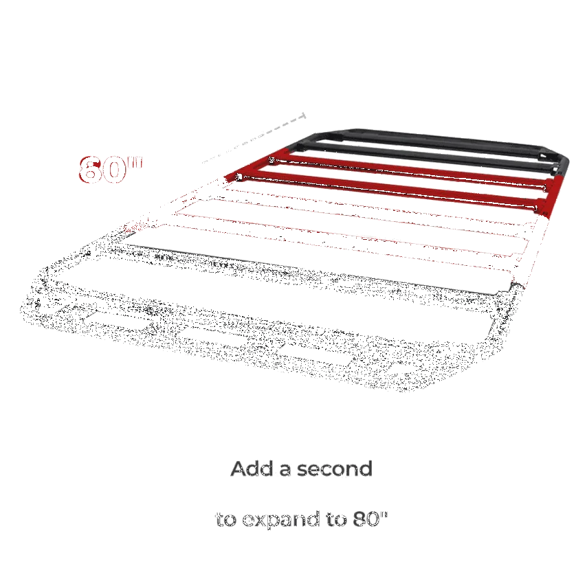 Go Rhino SRM300 20in. Center Rack Extender Leaf - Single Extension - Tex. Blk - Back View