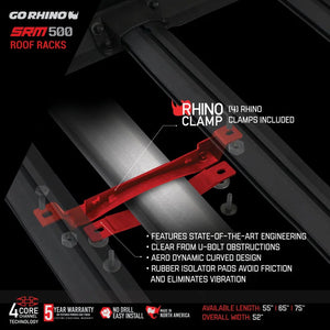 Go Rhino SRM500 Quad Rail Kit (For 55in. Long Rack) - Tex. Blk (Rails ONLY - Req. Platform) - Side View