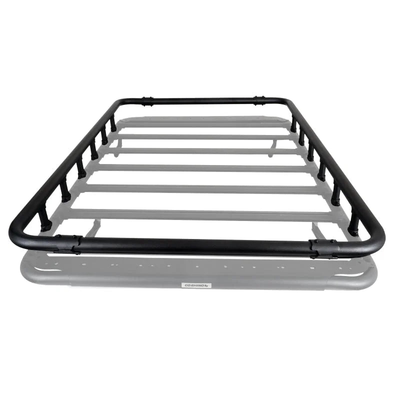 Go Rhino SRM500 Quad Rail Kit (For 75in. Long Rack) - Tex. Blk (Rails ONLY - Req. Platform) - Back View