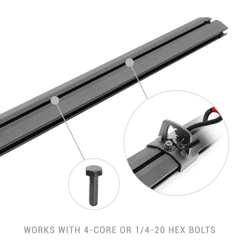 Go Rhino Universal XRS 49 3/4 Cross Rail Accessory Set - Tex. Black - Side View