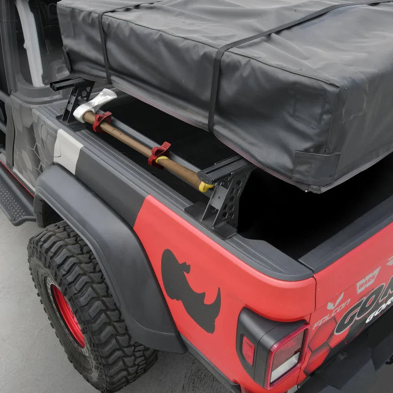 Go Rhino Universal XRS 49 3/4 Cross Rail Accessory Set - Tex. Black - Installation View
