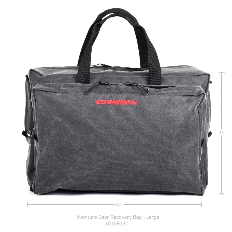 Go Rhino XVenture Gear Bag - Large (13x14x22in. Closed) 12oz Waxed Canvas - Black - Side View