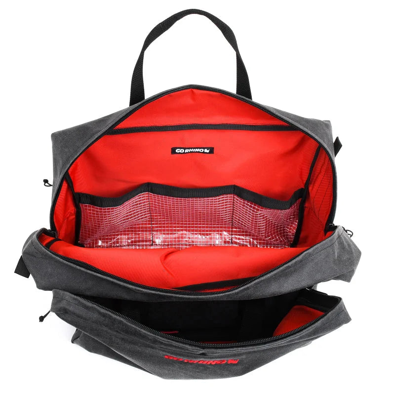 Go Rhino XVenture Gear Bag - Large (13x14x22in. Closed) 12oz Waxed Canvas - Black - Installation View