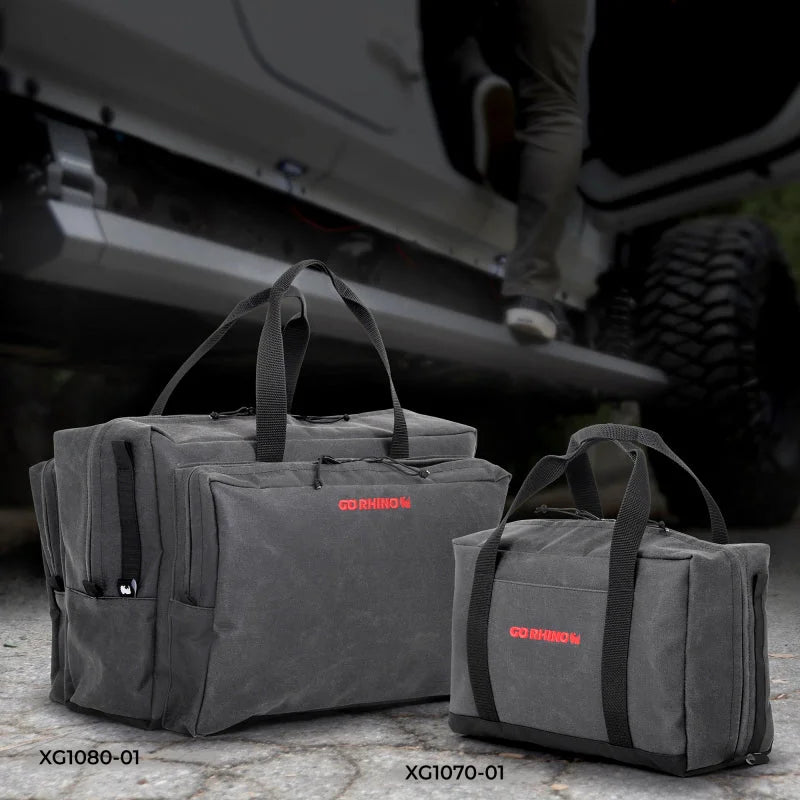 Go Rhino XVenture Gear Bag - Large (13x14x22in. Closed) 12oz Waxed Canvas - Black - Additional View 7