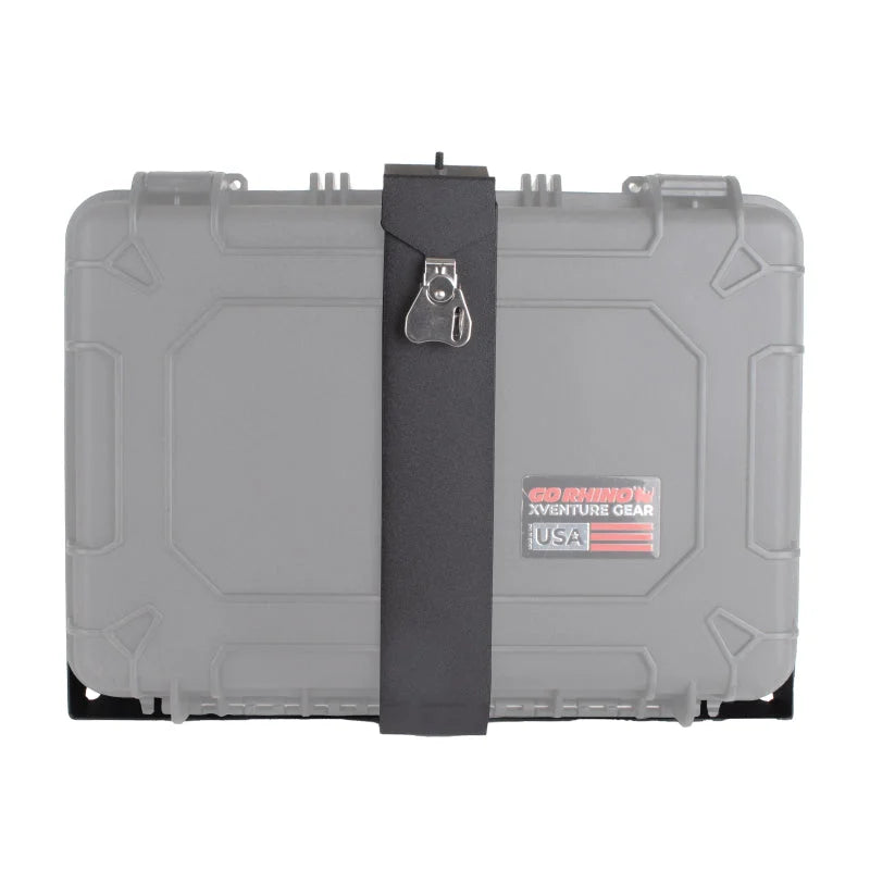 Go Rhino XVenture Gear Hard Case Mount Large 25in. (Mount ONLY for XRS/SRM Racks) - Tex. Blk - Side View