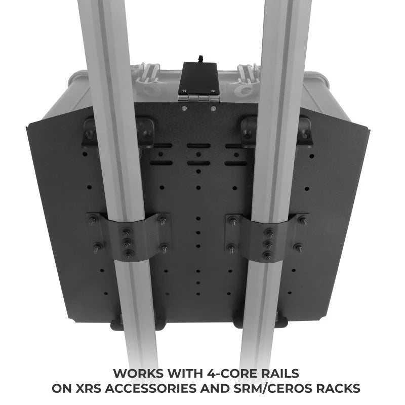 Go Rhino XVenture Gear Hard Case Mount Medium 18in. (Mount ONLY for XRS/SRM Racks) - Tex. Blk - Back View