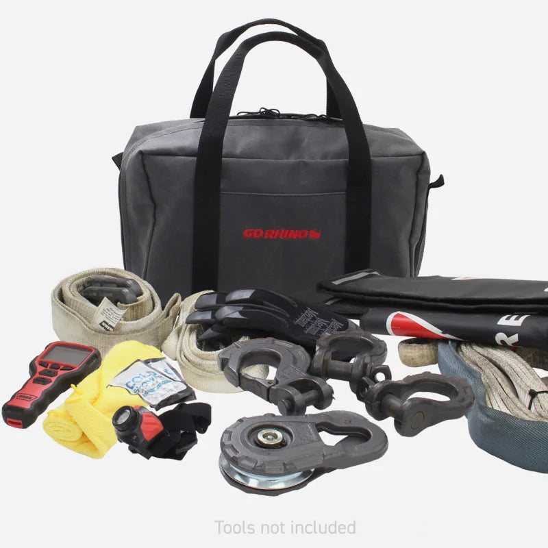 Go Rhino XVenture Gear Recovery Bag (7.5x11.5x18in. Closed) 12oz Waxed Canvas - Black - Side View