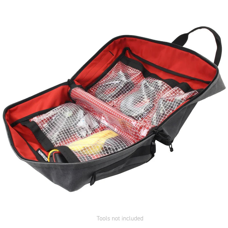 Go Rhino XVenture Gear Recovery Bag (7.5x11.5x18in. Closed) 12oz Waxed Canvas - Black - Back View