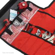 Load image into Gallery viewer, Go Rhino XVenture Gear Tool Roll Large (7x7in. Closed) 12oz Waxed Canvas - Black - Installation View
