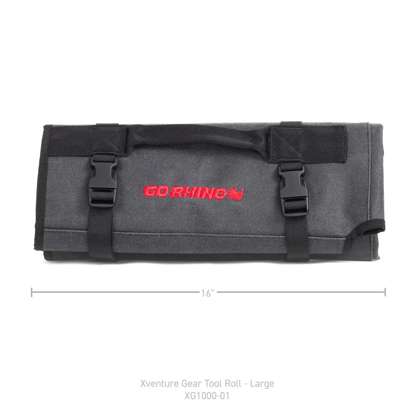 Go Rhino XVenture Gear Tool Roll Large (7x7in. Closed) 12oz Waxed Canvas - Black - Additional View 5