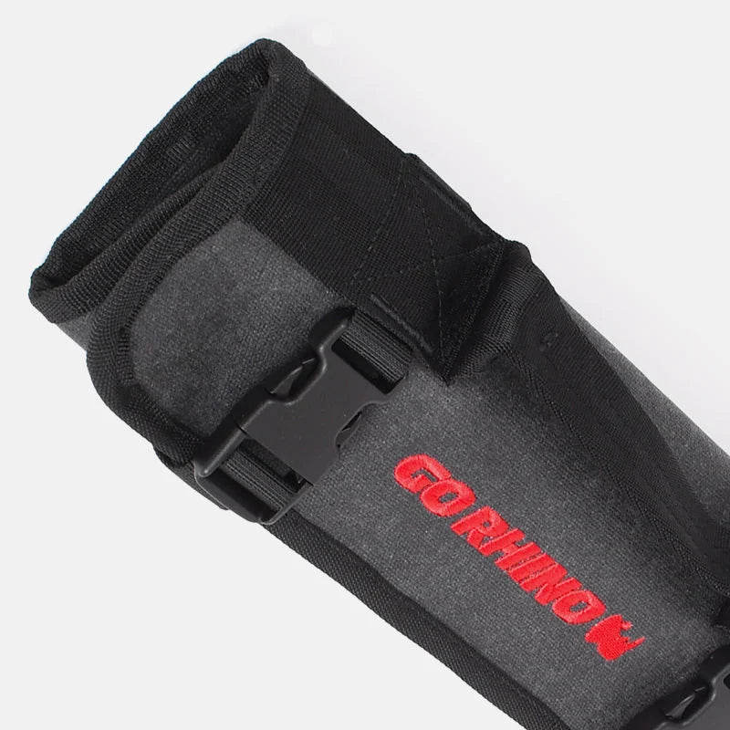 Go Rhino XVenture Gear Tool Wrench Roll - Small (3.5x3.5in. Closed) 12oz Waxed Canvas - Black - Side View