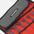 Load image into Gallery viewer, Go Rhino XVenture Gear Tool Wrench Roll - Small (3.5x3.5in. Closed) 12oz Waxed Canvas - Black - Back View