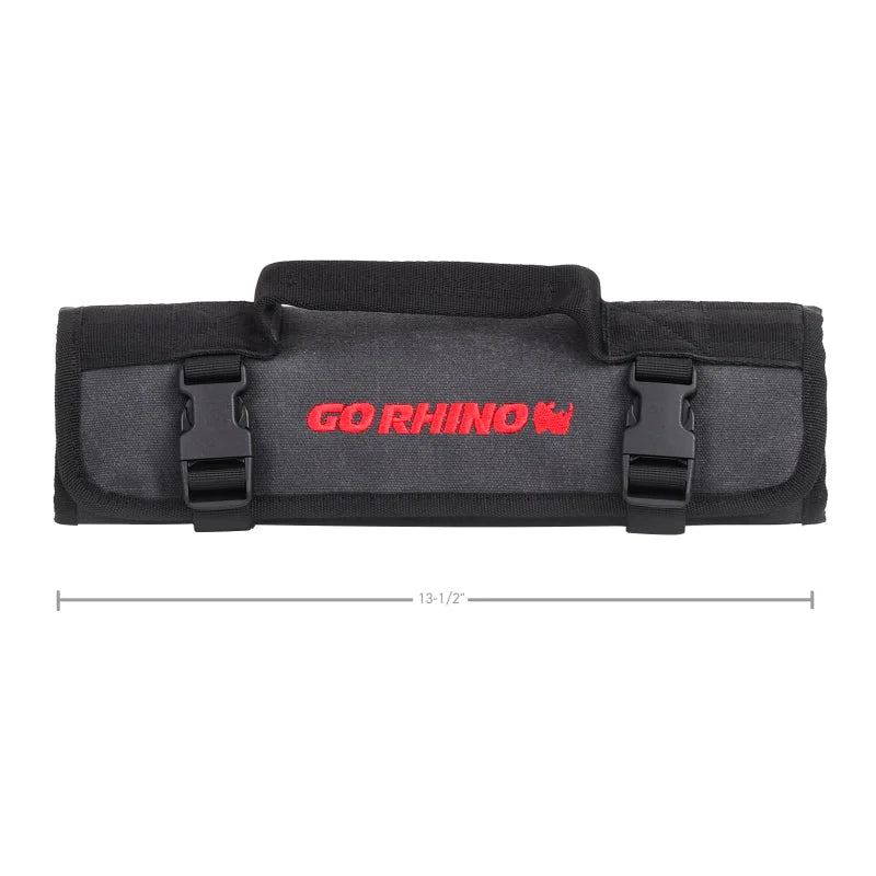 Go Rhino XVenture Gear Tool Wrench Roll - Small (3.5x3.5in. Closed) 12oz Waxed Canvas - Black - Additional View 6