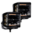 Load image into Gallery viewer, Go Rhino Xplor Blackout Combo Series Cube Sideline LED Spot Lights w/ Amber 4x3 - Blk (Pair) - Additional View 9
